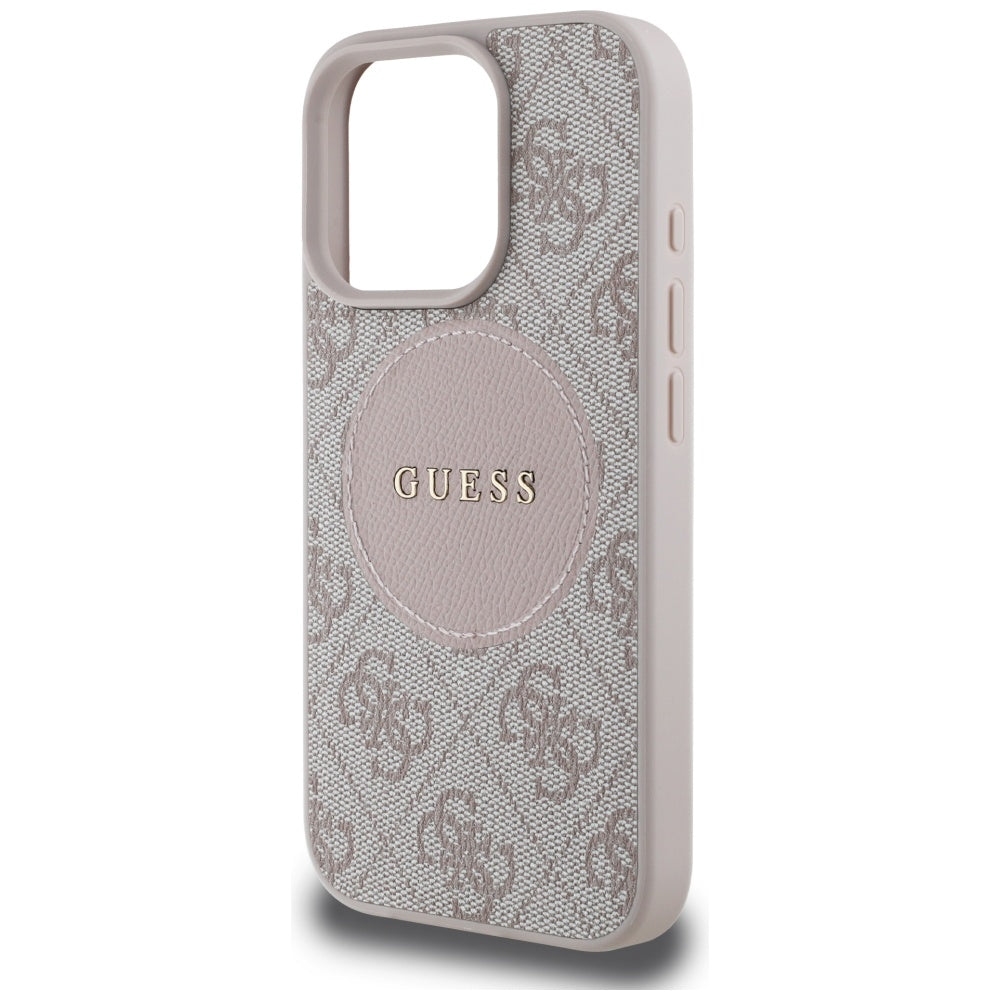 Husa de protectie Guess 4G Circle Classic Logo MagSafe (GUHMP16LP4PGRSGP) compatibil cu iPhone 16 Pro, Roz