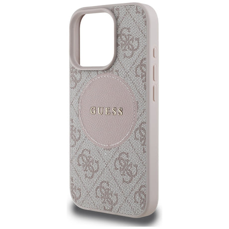 Husa de protectie Guess 4G Circle Classic Logo MagSafe (GUHMP16LP4PGRSGP) compatibil cu iPhone 16 Pro, Roz