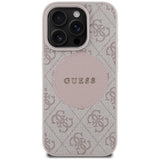 Husa de protectie Guess 4G Circle Classic Logo MagSafe (GUHMP16LP4PGRSGP) compatibil cu iPhone 16 Pro, Roz