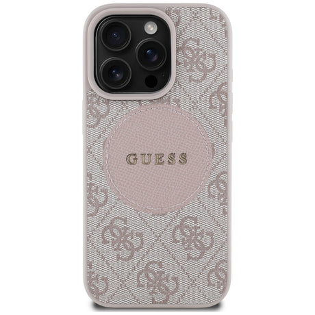 Husa de protectie Guess 4G Circle Classic Logo MagSafe (GUHMP16LP4PGRSGP) compatibil cu iPhone 16 Pro, Roz