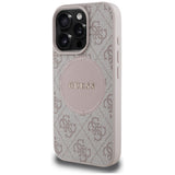 Husa de protectie Guess 4G Circle Classic Logo MagSafe (GUHMP16LP4PGRSGP) compatibil cu iPhone 16 Pro, Roz