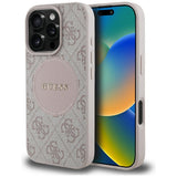 Husa de protectie Guess 4G Circle Classic Logo MagSafe (GUHMP16LP4PGRSGP) compatibil cu iPhone 16 Pro, Roz