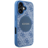 Husa de protectie Guess 4G Circle Classic Logo MagSafe (GUHMP16SP4PGRSGB) compatibil cu iPhone 16, Albastru