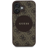 Husa de protectie Guess 4G Circle Classic Logo MagSafe (GUHMP16SP4PGRSGW) compatibil cu iPhone 16, Maro