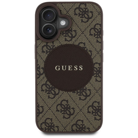 Husa de protectie Guess 4G Circle Classic Logo MagSafe (GUHMP16SP4PGRSGW) compatibil cu iPhone 16, Maro