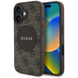 Husa de protectie Guess 4G Circle Classic Logo MagSafe (GUHMP16SP4PGRSGW) compatibil cu iPhone 16, Maro