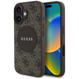 Husa de protectie Guess 4G Circle Classic Logo MagSafe (GUHMP16SP4PGRSGW) compatibil cu iPhone 16, Maro
