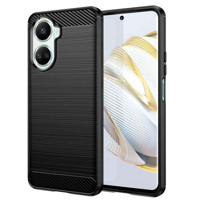 Husa de protectie Techsuit Carbon Silicone compatibil cu Huawei nova 10 SE, Negru