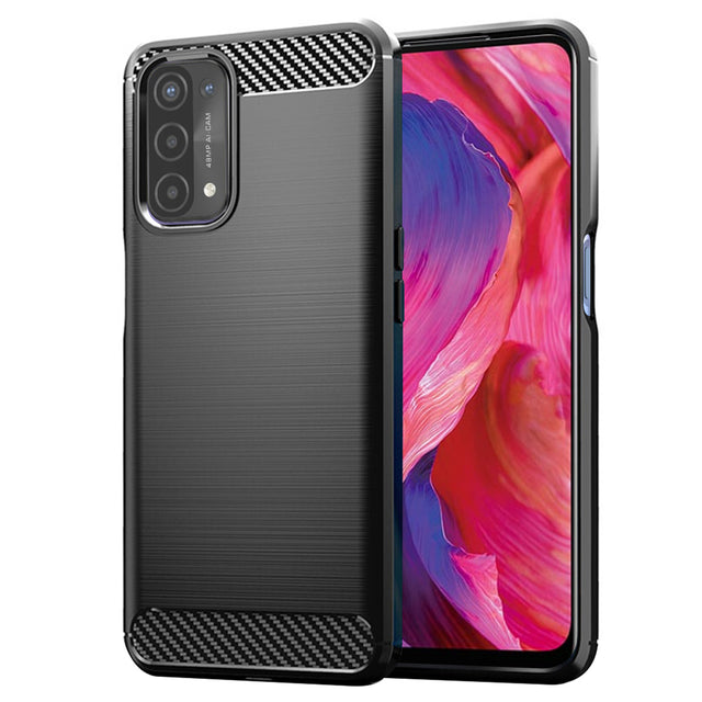 Husa de protectie Techsuit Carbon Silicone compatibil cu Oppo A54 5G / A74 5G / OnePlus Nord N200 5G, Negru