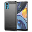 Husa de protectie Techsuit Carbon Silicone compatibil cu Motorola Moto G22, Negru