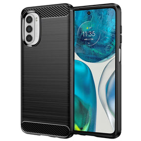Husa de protectie Techsuit Carbon Silicone compatibil cu Motorola Moto G52 4G / Moto G82 5G, Negru