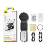 Suport Baseus with Wireless Charging PrimeTrip C02 (C40169003831-00), Magnetic Grip for Dashboard, 15W, Frosted Grey