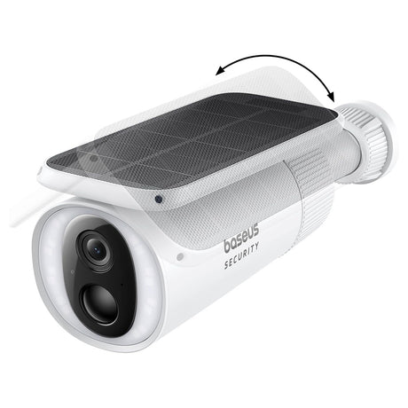 Baseus Outdoor Camera Security S1 (S0SW002130), with Solar Panel, 2K, 8GB, Two-way Audio, Night Vision, 10.400mAh, Alb