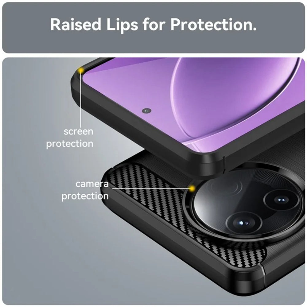 Husa de protectie Techsuit Carbon Silicone compatibil cu Xiaomi Poco F7 Pro, Negru