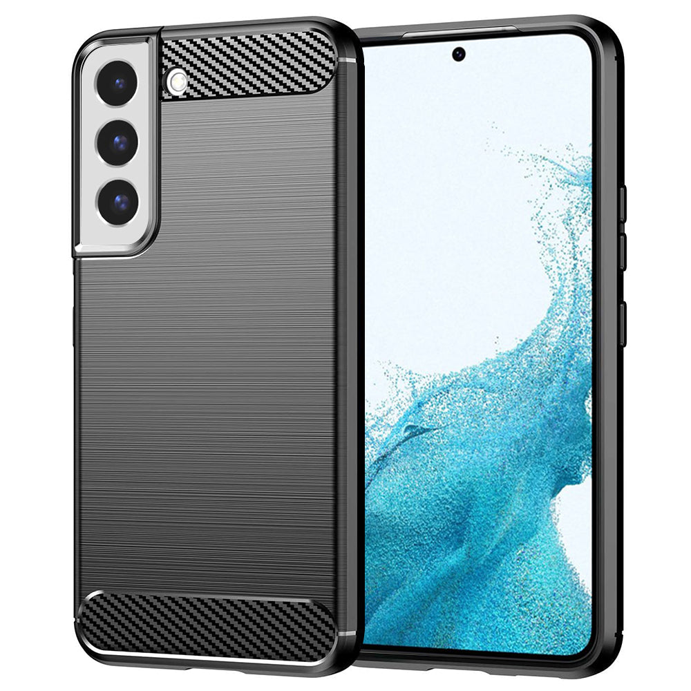 Husa de protectie Techsuit Carbon Silicone compatibil cu Samsung Galaxy S22, Negru