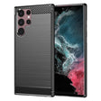 Husa de protectie Techsuit Carbon Silicone compatibil cu Samsung Galaxy S22 Ultra, Negru