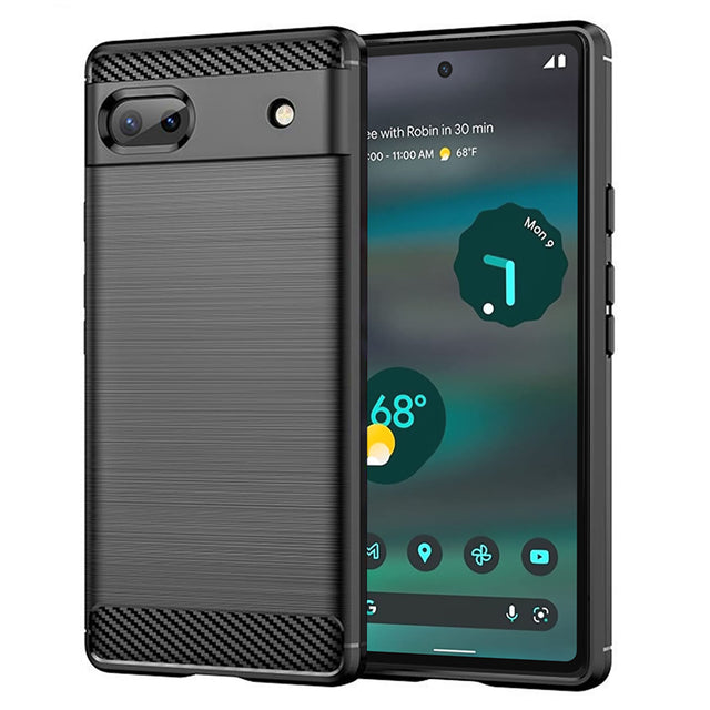 Husa de protectie Techsuit Carbon Silicone compatibil cu Google Pixel 6a, Negru