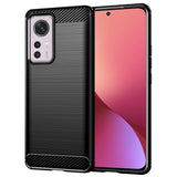 Husa de protectie Techsuit Carbon Silicone compatibil cu Xiaomi 12 / 12X, Negru