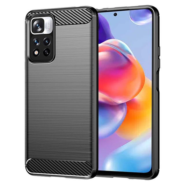 Husa de protectie Techsuit Carbon Silicone compatibil cu Xiaomi Redmi Note 11 Pro+ 5G, Negru