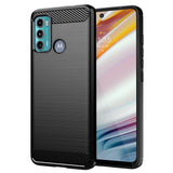 Husa de protectie Techsuit Carbon Silicone compatibil cu Motorola Moto G60, Negru