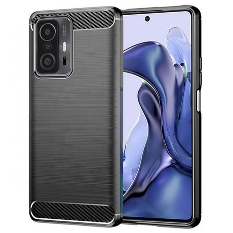 Husa de protectie Techsuit Carbon Silicone compatibil cu Xiaomi 11T / 11T Pro, Negru