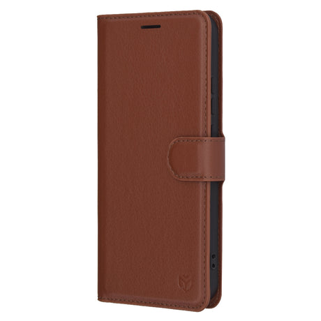 Husa de protectie Techsuit Leather Folio compatibil cu Oppo Reno13, Maro