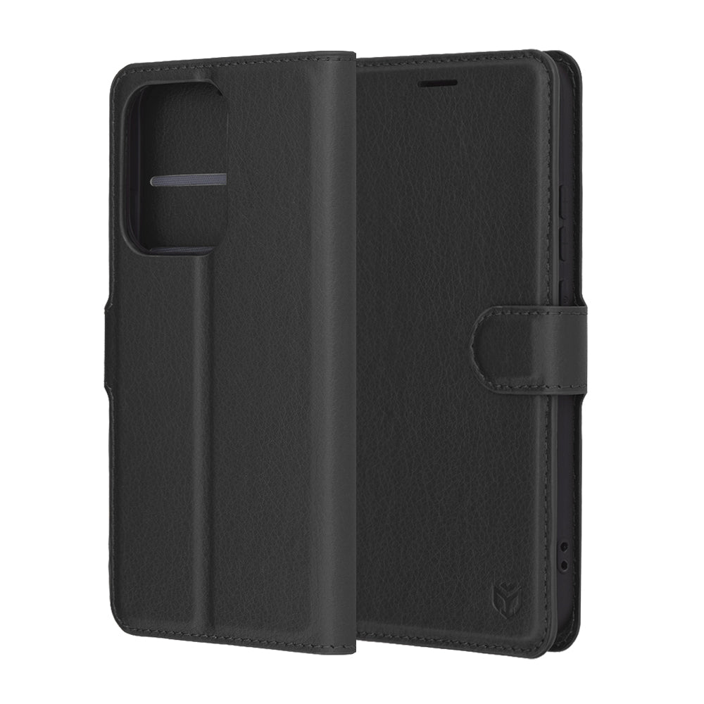 Husa de protectie Techsuit Leather Folio compatibil cu Oppo Reno13, Negru