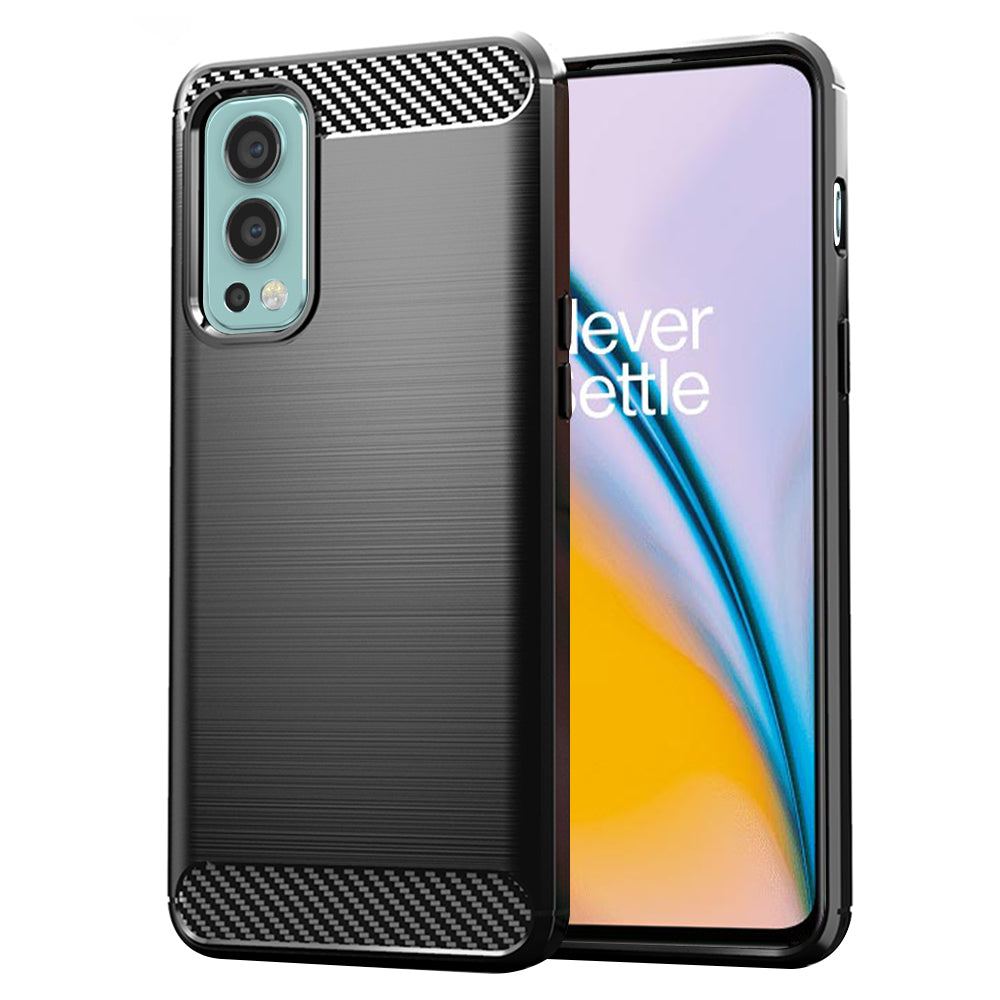 Husa de protectie Techsuit Carbon Silicone compatibil cu OnePlus Nord 2 5G, Negru