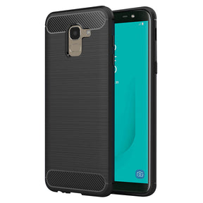 Husa de protectie Techsuit Carbon Silicone compatibil cu Samsung Galaxy J6 2018, Negru