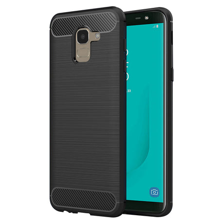 Husa de protectie Techsuit Carbon Silicone compatibil cu Samsung Galaxy J6 2018, Negru