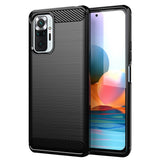Husa de protectie Techsuit Carbon Silicone compatibil cu Xiaomi Redmi Note 10 Pro / Note 10 Pro Max, Negru