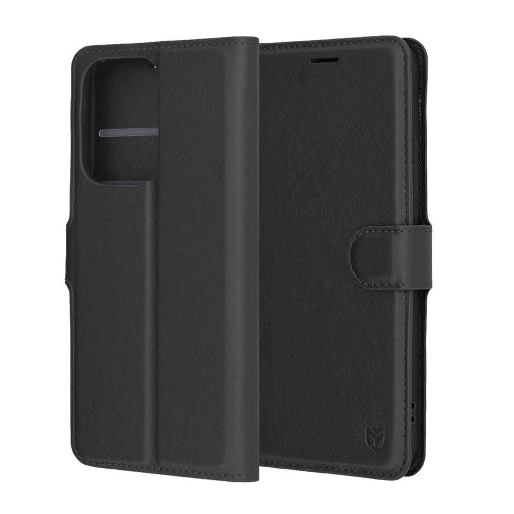 Husa de protectie Techsuit Leather Folio compatibil cu Oppo Reno13 Pro, Negru