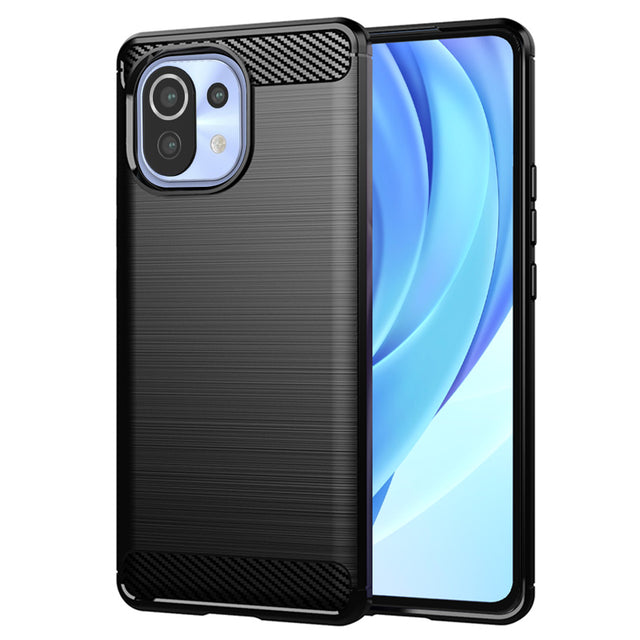 Husa de protectie Techsuit Carbon Silicone compatibil cu Xiaomi Mi 11 Lite 4G / Mi 11 Lite 5G / 11 Lite 5G NE, Negru