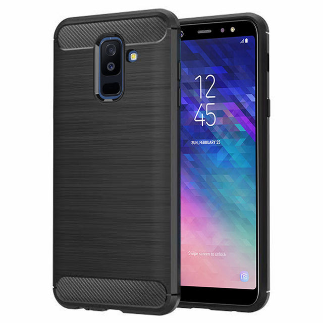 Husa de protectie Techsuit Carbon Silicone compatibil cu Samsung Galaxy A6 Plus 2018, Negru