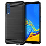 Husa de protectie Techsuit Carbon Silicone compatibil cu Samsung Galaxy A7 2018, Negru