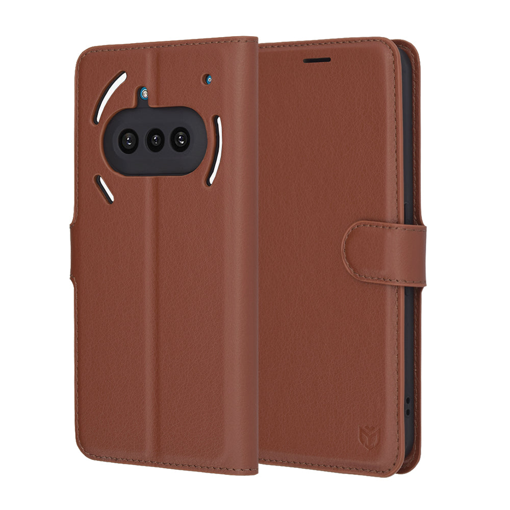 Husa de protectie Techsuit Leather Folio compatibil cu Nothing Phone (3a), Maro