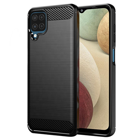 Husa de protectie Techsuit Carbon Silicone compatibil cu Samsung Galaxy A12 / A12 Nacho, Negru