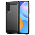 Husa de protectie Techsuit Carbon Silicone compatibil cu Huawei P Smart 2021, Negru
