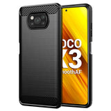 Husa de protectie TechSuit Carbon Silicone compatibil cu Xiaomi Poco X3 / Poco X3 NFC / Poco X3 Pro, Negru