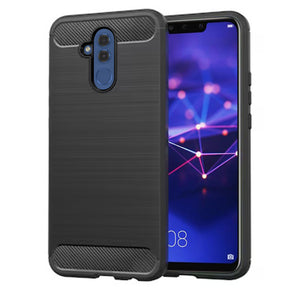Husa de protectie Techsuit Carbon Silicone compatibil cu Huawei Mate 20 lite, Negru