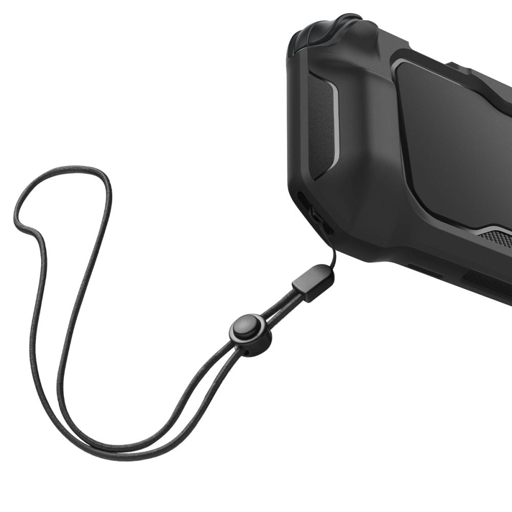 Accesoriu gaming Spigen Protective Case Rugged Armor (ACS09075), for Nintendo Switch 2, with Adjustable Strap, Ergonomic Design, Negru Mat