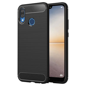 Husa de protectie Techsuit Carbon Silicone compatibil cu Huawei P20 lite, Negru