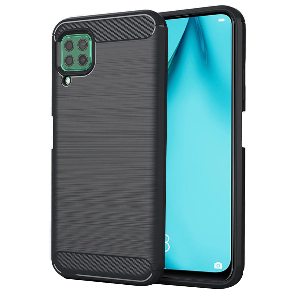 Husa de protectie Techsuit Carbon Silicone compatibil cu Huawei P40 lite, Negru