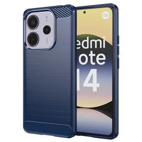 Husa de protectie Techsuit Carbon Silicone compatibil cu Xiaomi Redmi Note 14 4G (Standard), Albastru