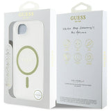 Husa de protectie Guess IML Glitter Circle MagSafe (GUHMPSE4HFGERET) compatibil cu iPhone 16e / iPhone 17e, Transparent