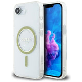 Husa de protectie Guess IML Glitter Circle MagSafe (GUHMPSE4HFGERET) compatibil cu iPhone 16e / iPhone 17e, Transparent