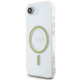 Husa de protectie Guess IML Glitter Circle MagSafe (GUHMPSE4HFGERET) compatibil cu iPhone 16e / iPhone 17e, Transparent