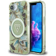 Husa de protectie Guess IML Metal Glitter Flowers Triangle MagSafe (GUHMPSE4HFLPEDN) compatibil cu iPhone 16e / iPhone 17e, Verde