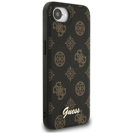 Husa de protectie Guess Peony Script MagSafe (GUHMPSE4PGPYSK) compatibil cu iPhone 16e / iPhone 17e, Negru