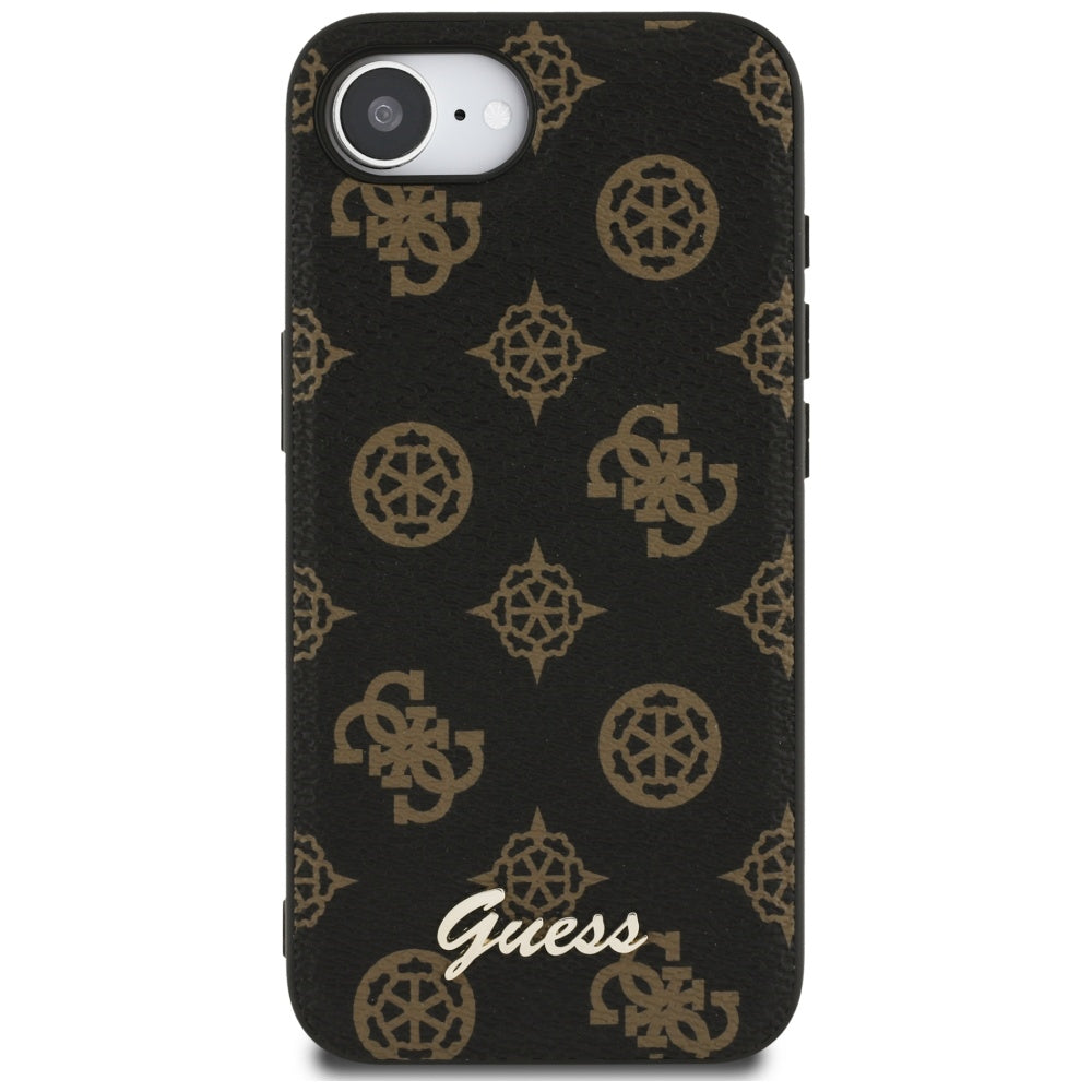 Husa de protectie Guess Peony Script MagSafe (GUHMPSE4PGPYSK) compatibil cu iPhone 16e / iPhone 17e, Negru